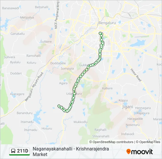 211D Bus Line Map