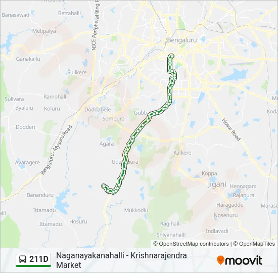 211D Bus Line Map