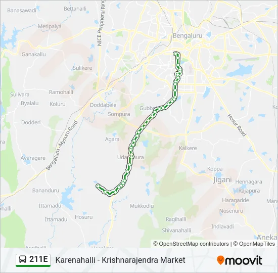 211E Bus Line Map