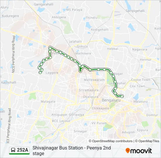252A Bus Line Map