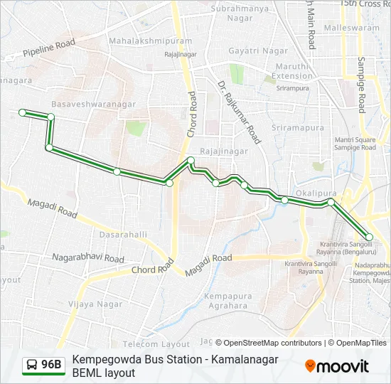 96B Bus Line Map
