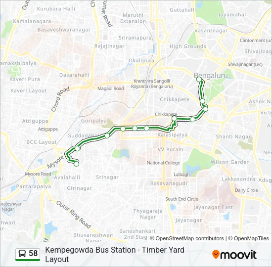 58 Bus Line Map