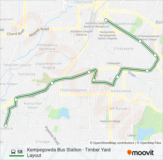 58 Bus Line Map