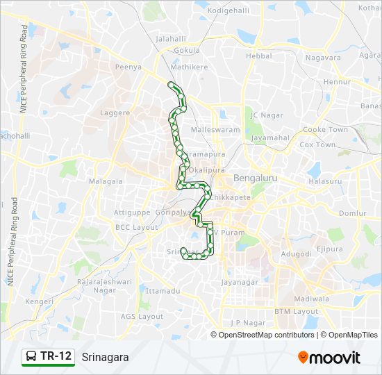 TR-12 Bus Line Map