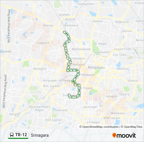 TR-12 Bus Line Map