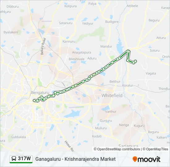 317W Bus Line Map