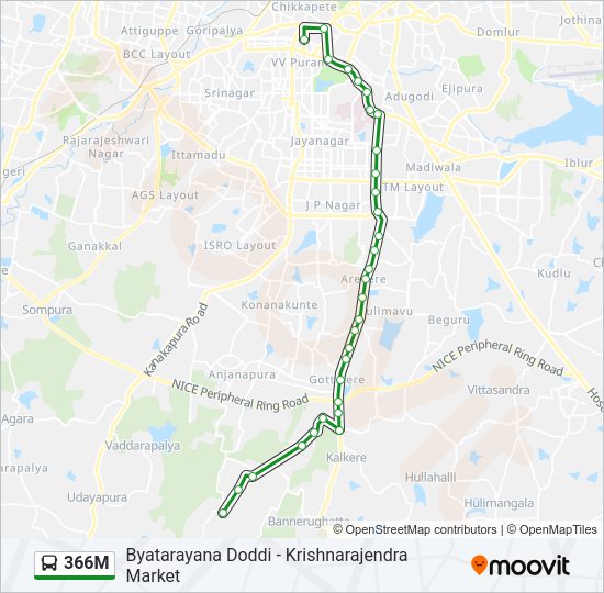 366M bus Line Map