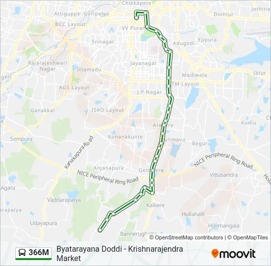 366M Bus Line Map