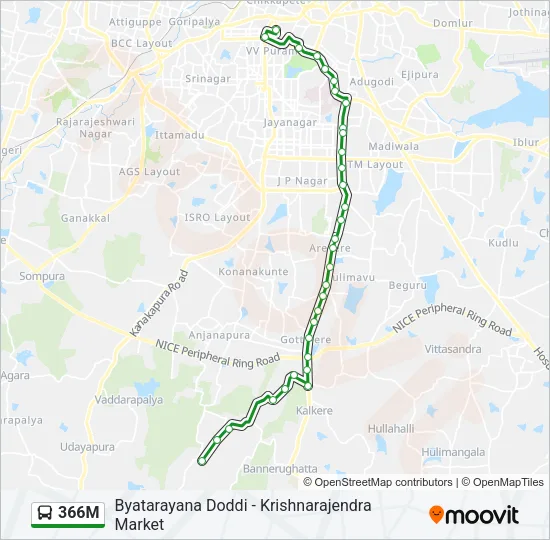 366M Bus Line Map