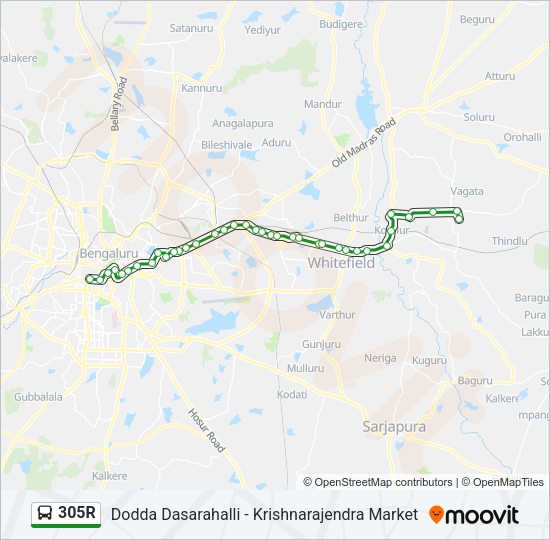 305R Bus Line Map