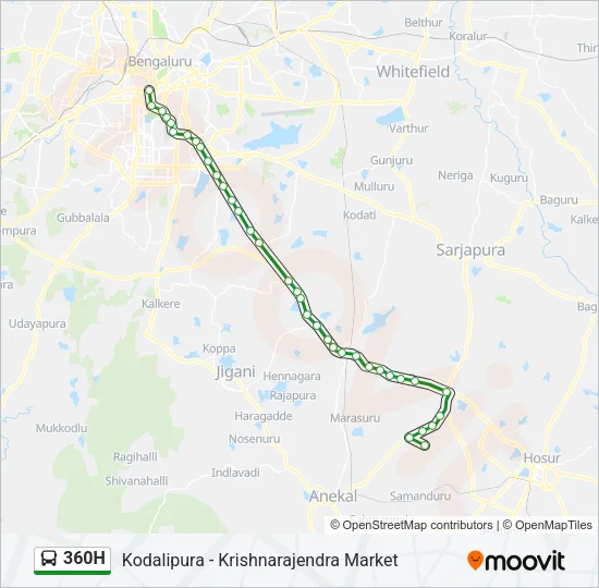 360H Bus Line Map