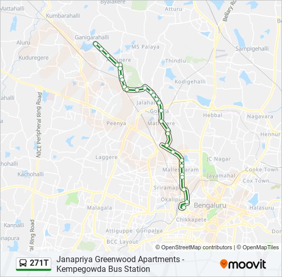 271T bus Line Map