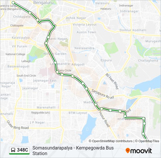 348C Bus Line Map