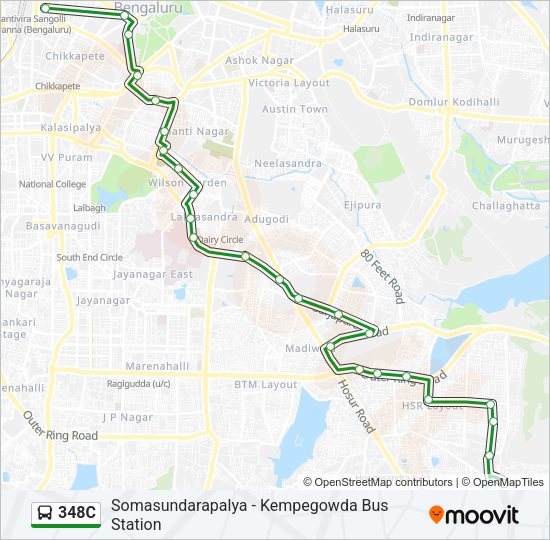 348C Bus Line Map