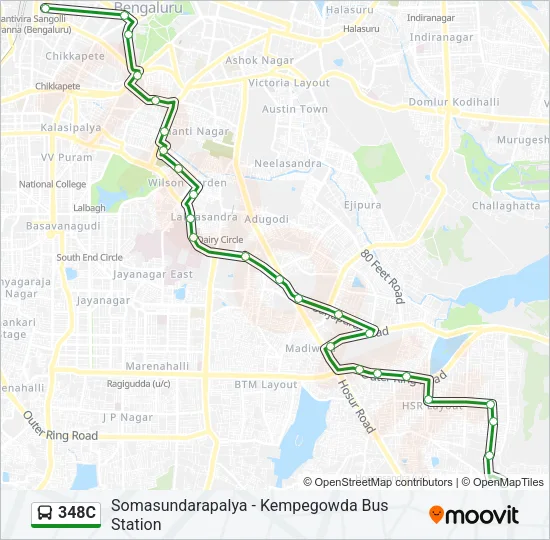 348C Bus Line Map