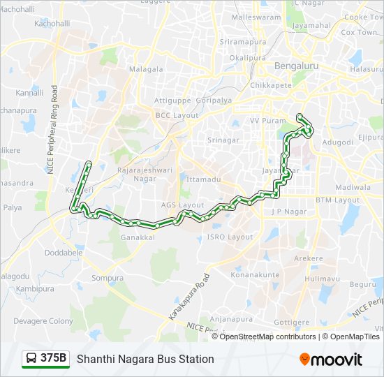 375B bus Line Map