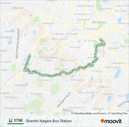 375B Bus Line Map