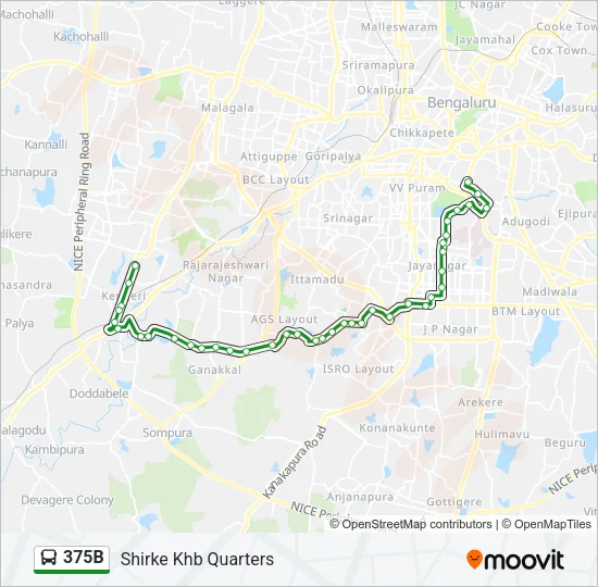 375B Bus Line Map