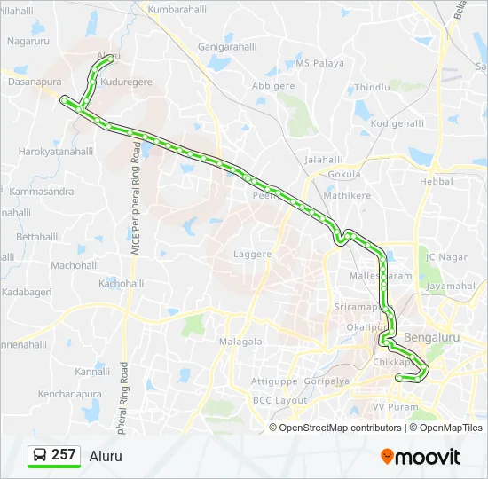 257 Bus Line Map