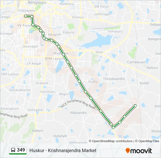 349 Bus Line Map