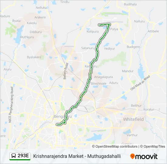 293E Bus Line Map