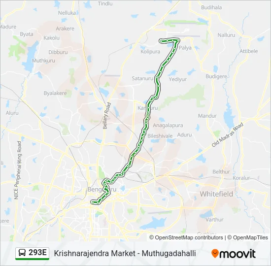 293E Bus Line Map