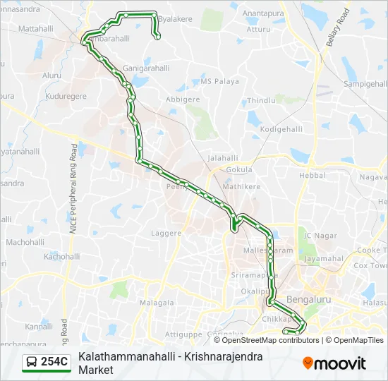 254C Bus Line Map