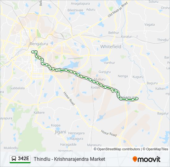 342E bus Line Map