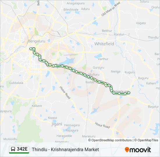342E Bus Line Map