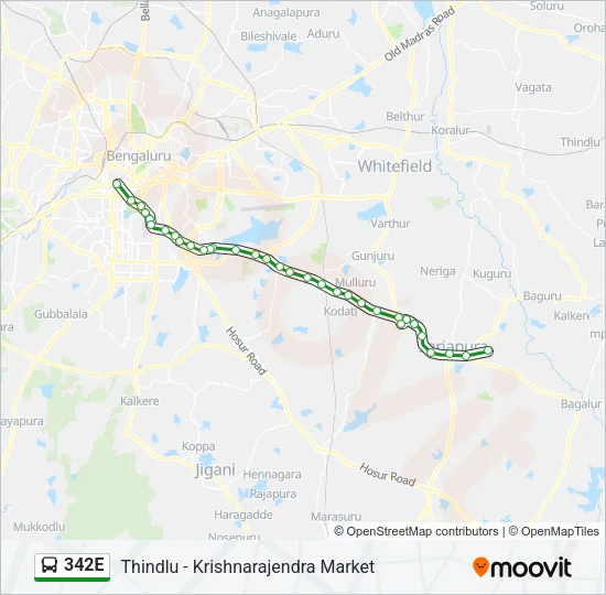 342E Bus Line Map