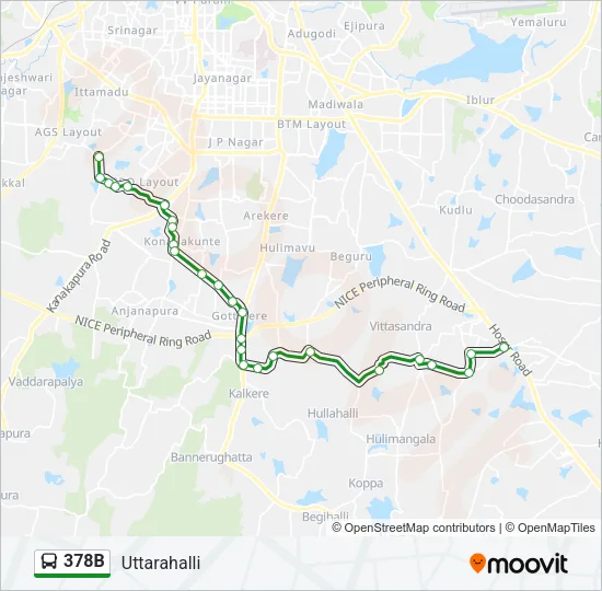 378B Bus Line Map