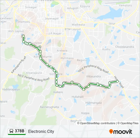 378B Bus Line Map