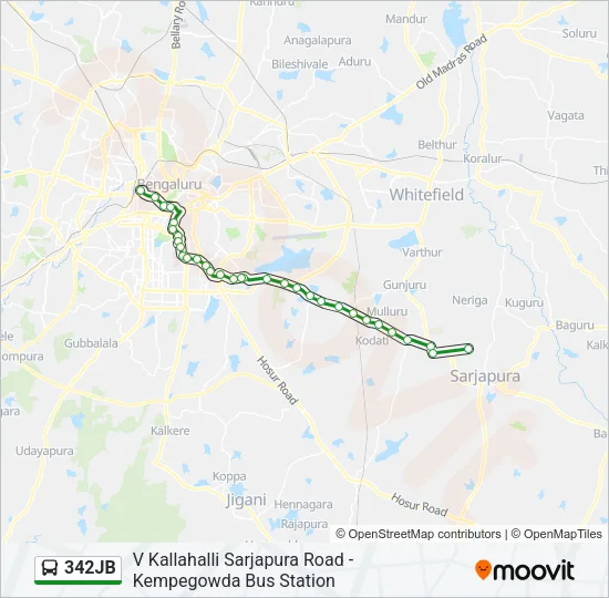 342JB Bus Line Map