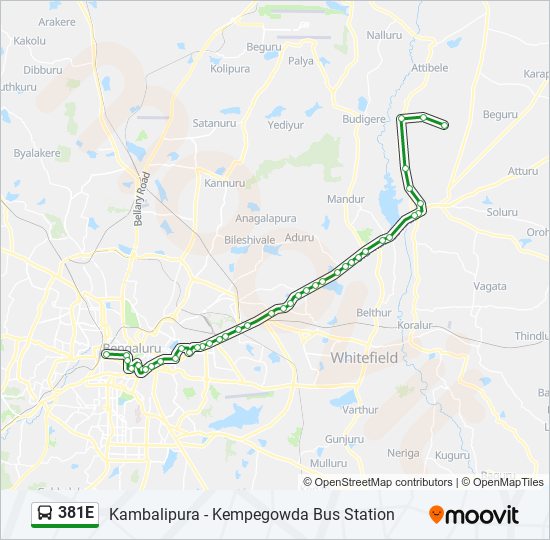 381E bus Line Map