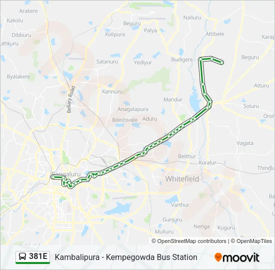 381E Bus Line Map