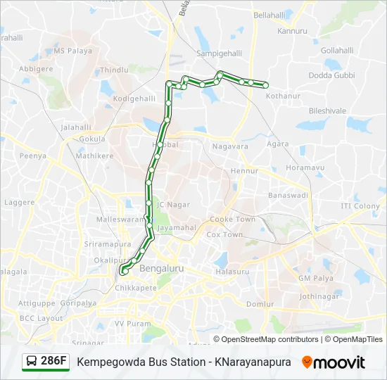 286F Bus Line Map