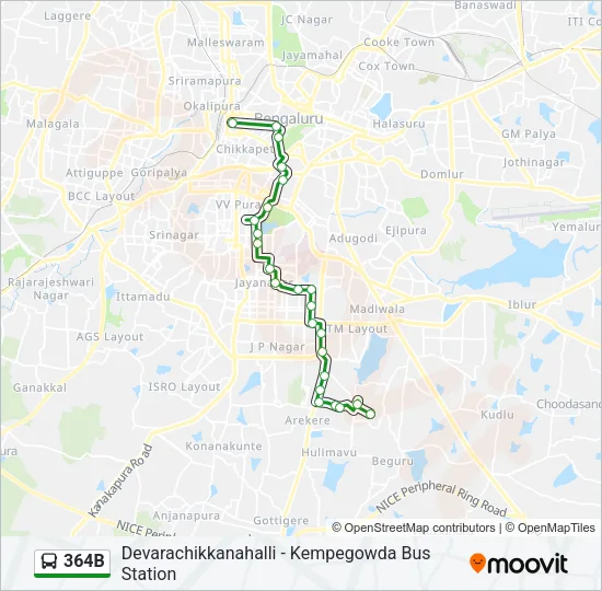 364B Bus Line Map