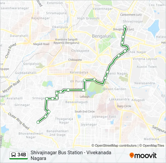 34B Bus Line Map