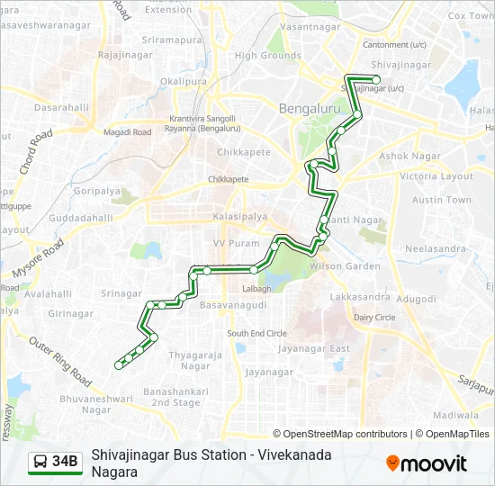 34B Bus Line Map