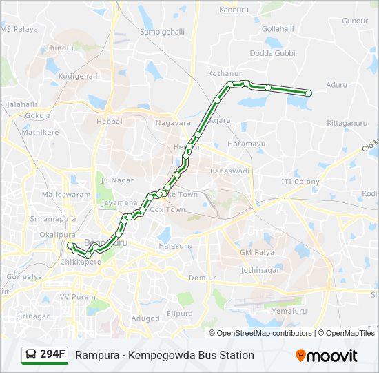 294F Bus Line Map
