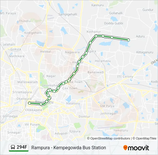 294F Bus Line Map