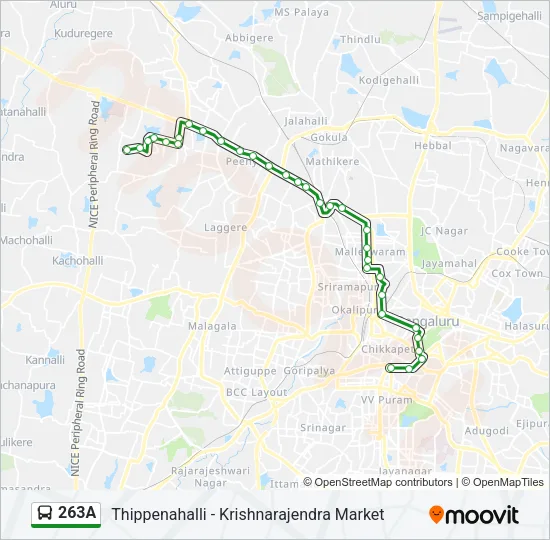 263A Bus Line Map