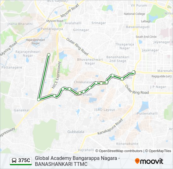 375C Bus Line Map