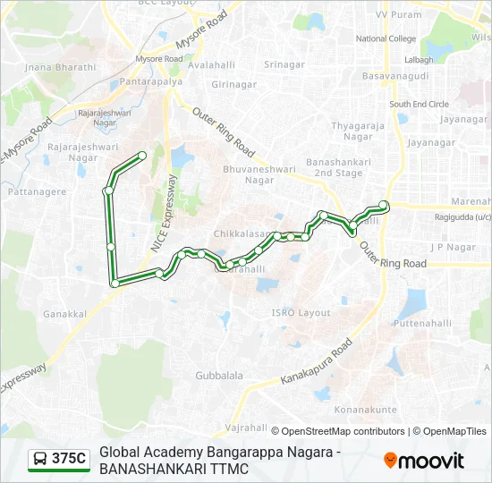 375C Bus Line Map