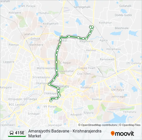 415E Bus Line Map