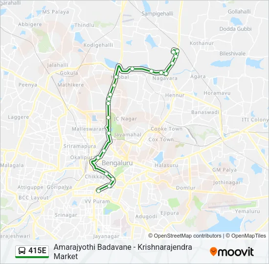 415E Bus Line Map
