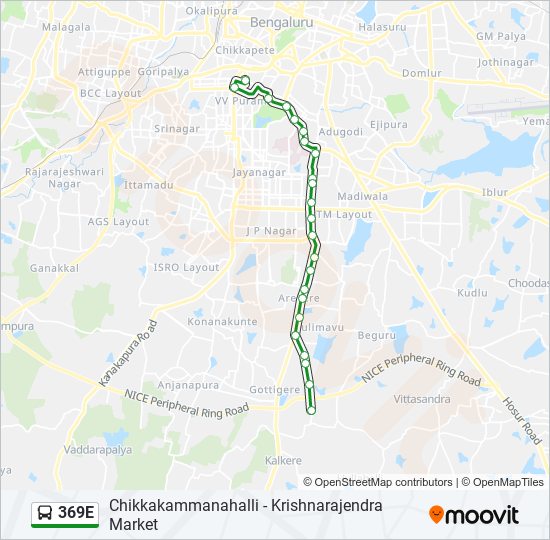 369E bus Line Map