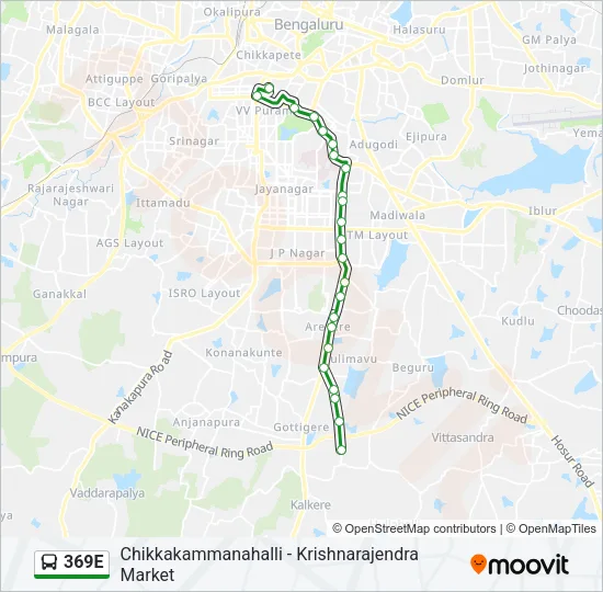 369E Bus Line Map