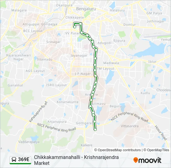369E Bus Line Map