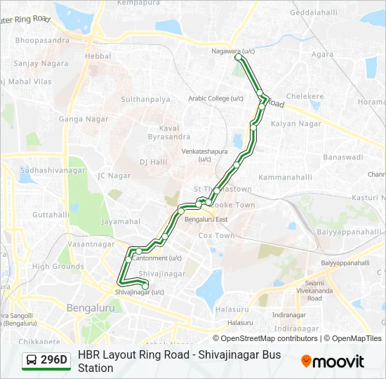 296D Bus Line Map